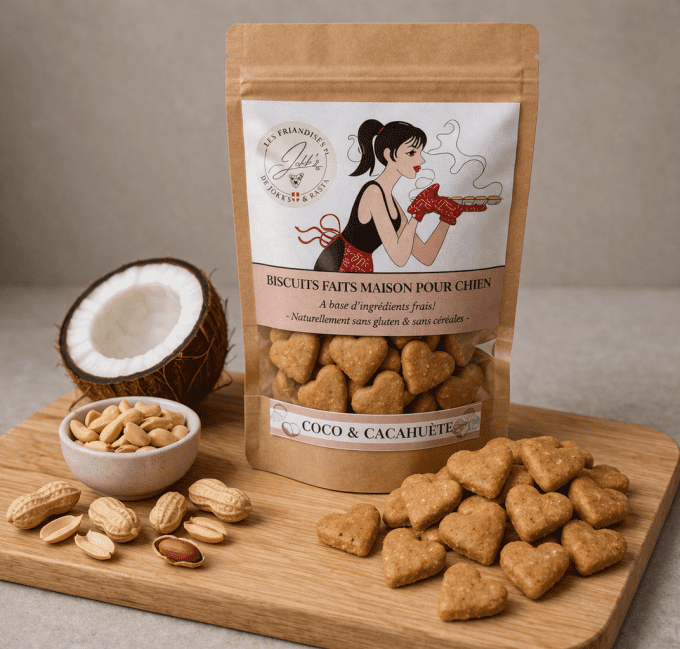 Friandises Jokk’s LBC – Cœurs Coco & Cacahuète