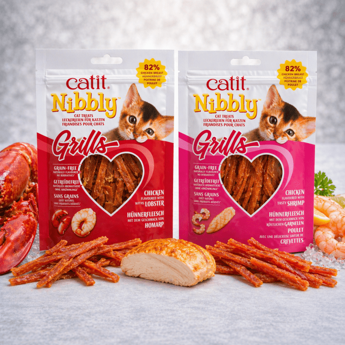 Friandises Catit Nibbly Grills – Poulet Crevette ou Homard