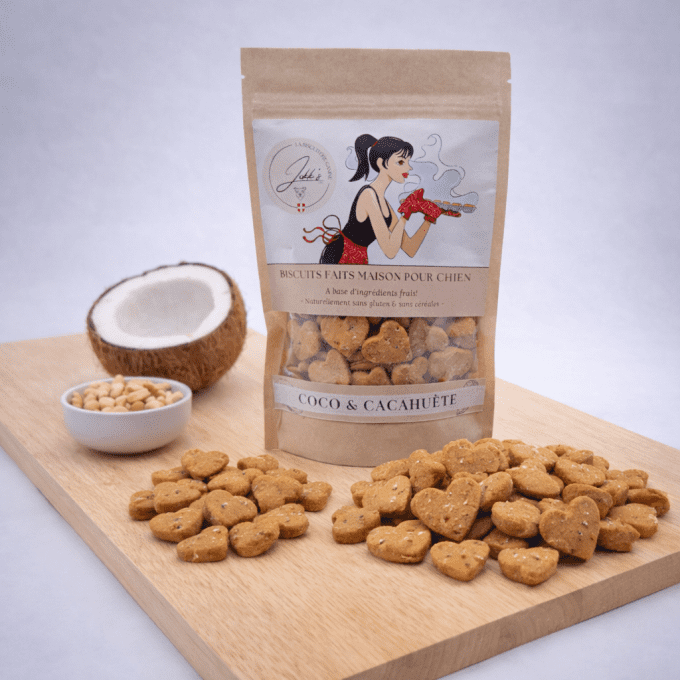 Friandises Jokk’s LBC – Cœurs Coco & Cacahuète