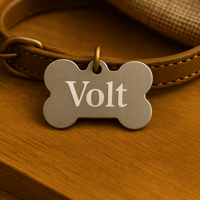 Médaille Personnalisée en Forme d’Os – Gravure Laser